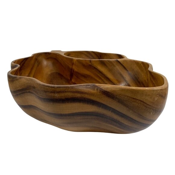 LARGE Beautiful Monkeypod Wood Serving Bowl Coffee Table Decor Vintage - Picture 2 of 13